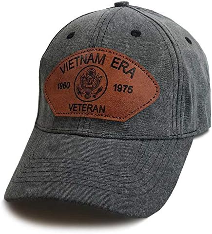 כובע ותיק של וייטנאם, 1960-1975, עם נשר אינסיגיה על טלאי עור בהתאמה אישית | אפור וינטג '